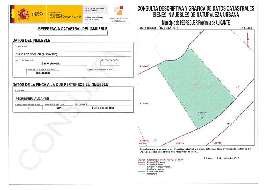 Photo number 5. Land / Ground for sale in Pedreguer. Ref.: PRT-20941