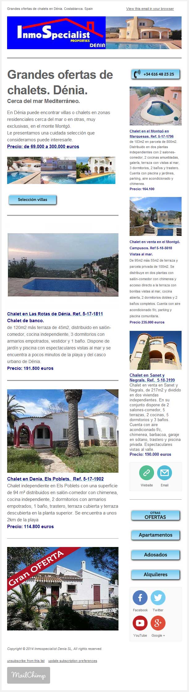 Grandes Ofertas Chalets