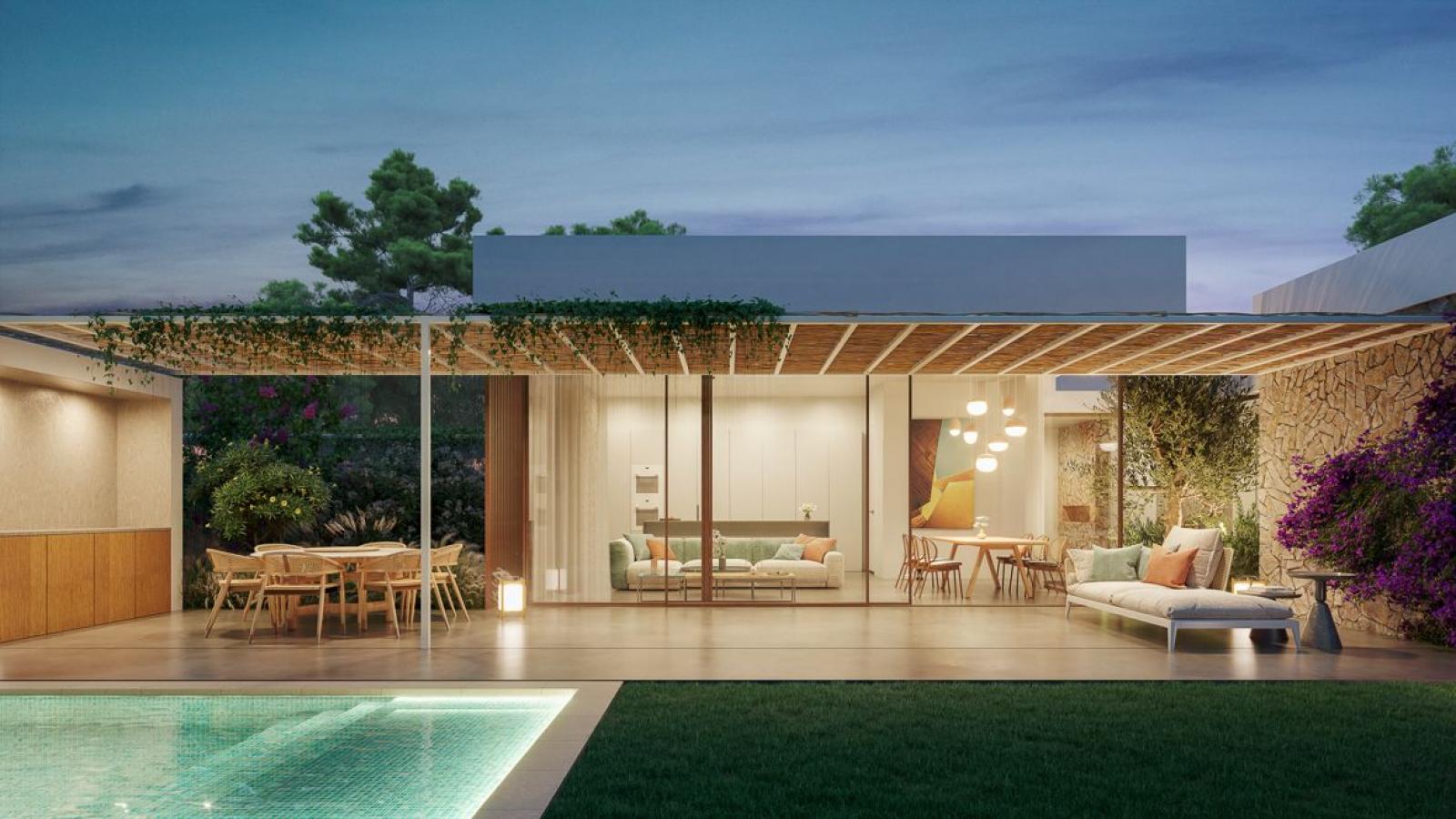 Chalet en venta en Denia. La propiedad cuenta con una superficie de 155 m2 mientras que la parcela abarca 600 m2. La vivienda se sitúa en la planta baja y posee 3 dormitorios y 2 baños. El edificio dispone de piscina y  jardín. Se ubica en la zona de Montgó de Denia.